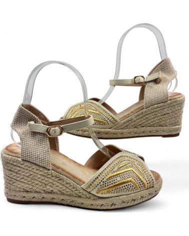 Sandales pour Femme TIMBOS SANDALIA CUNA ESPARTO MUJER ORO 129474 AMARILLO