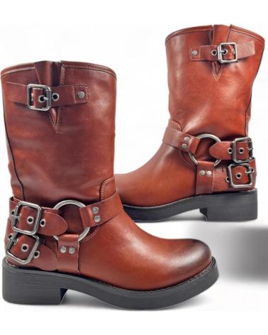Stivaletti per Donna TIMBOS BOTIN TIPO MOTORISTA DE MUJER CAMEL 128850 MARRóN