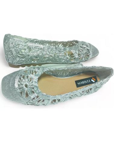 Sabrinas de Mulher TIMBOS MANOLETINAS PLANAS DE MUJER PLATA 128620 PLATEADO