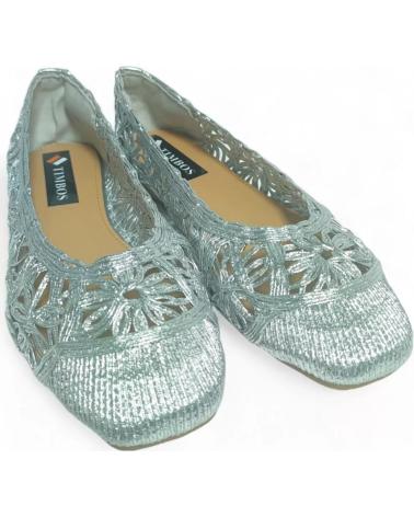 Sabrinas de Mulher TIMBOS MANOLETINAS PLANAS DE MUJER PLATA 128620 PLATEADO