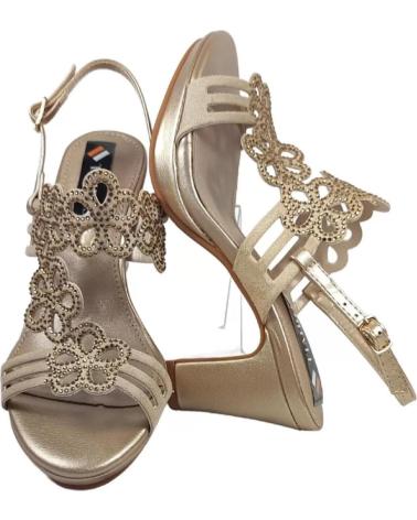 Sandalias de Mujer TIMBOS ZAPATOS 127804 COLOR TAUPE MATERIAL BAMARA COMBINADO BRILLO VERDE