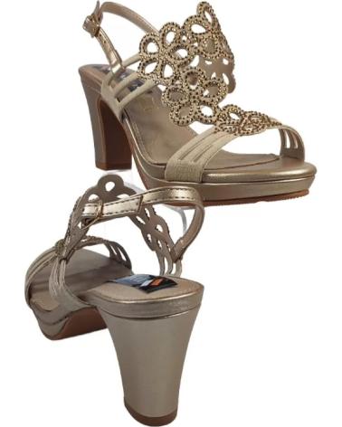 Sandalias de Mujer TIMBOS ZAPATOS 127804 COLOR TAUPE MATERIAL BAMARA COMBINADO BRILLO VERDE