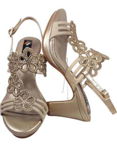 Sandalias de Mujer TIMBOS ZAPATOS 127804 COLOR TAUPE MATERIAL BAMARA COMBINADO BRILLO VERDE