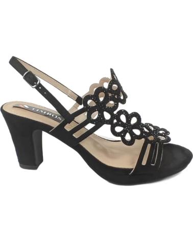Sandales pour Femme TIMBOS ZAPATOS 127803 COLOR MATERIAL BAMARA COMBINADO BRILLO NEGRO