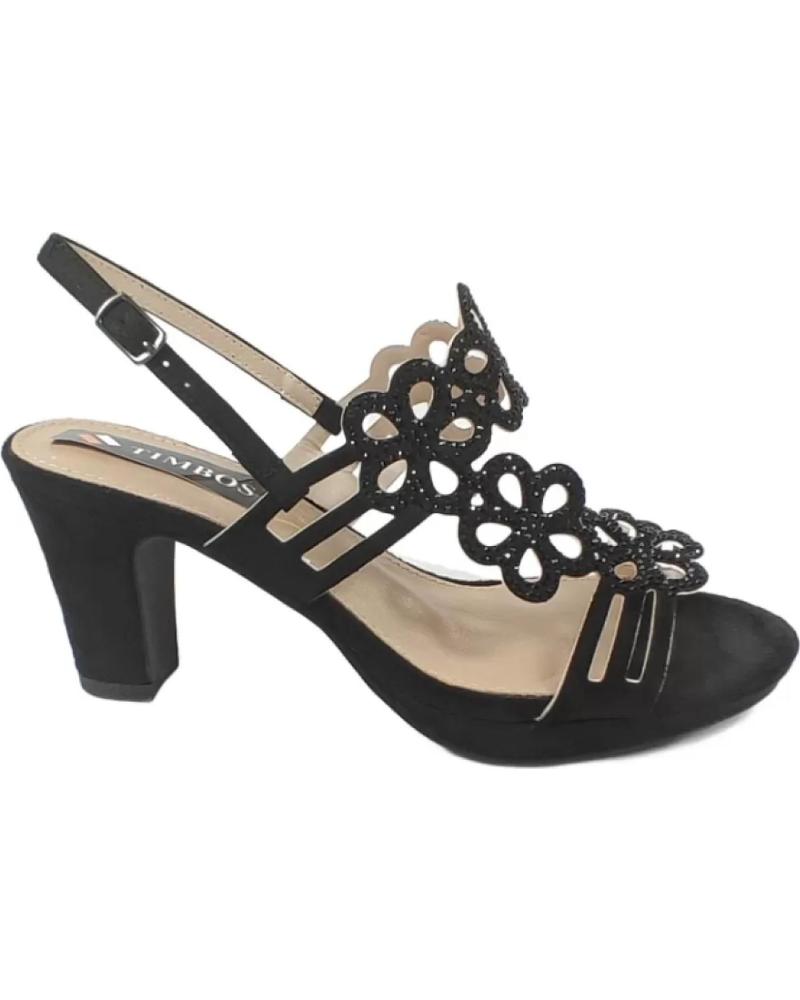 Sandales pour Femme TIMBOS ZAPATOS 127803 COLOR MATERIAL BAMARA COMBINADO BRILLO NEGRO