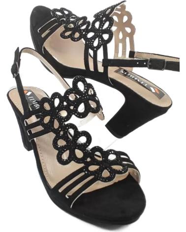 Sandales pour Femme TIMBOS ZAPATOS 127803 COLOR MATERIAL BAMARA COMBINADO BRILLO NEGRO