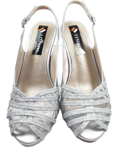 Sandalen für Damen TIMBOS ZAPATOS 127712 COLOR PLATA MATERIAL METALIZADO SANDALIA TACO PLATEADO