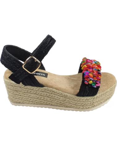 Sandálias de Mulher TIMBOS SANDALIA CUNA PLATAFORMA ESPARTO MUJER NEGRO 127681 MARRóN