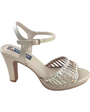 Woman Sandals TIMBOS ZAPATOS 127586 COLOR TAUPE MATERIAL METALIZADO COMBINADO BRI VERDE