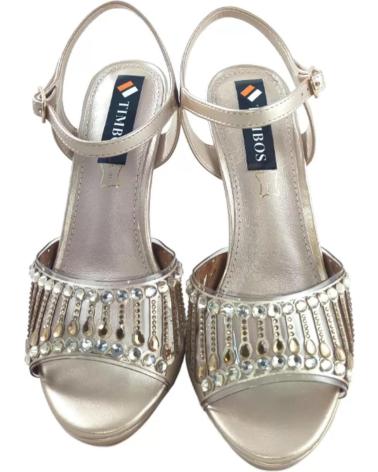 Woman Sandals TIMBOS ZAPATOS 127586 COLOR TAUPE MATERIAL METALIZADO COMBINADO BRI VERDE