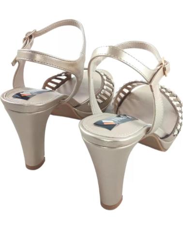 Woman Sandals TIMBOS ZAPATOS 127586 COLOR TAUPE MATERIAL METALIZADO COMBINADO BRI VERDE