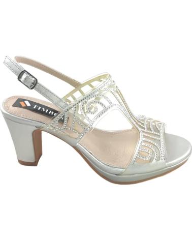 Woman Sandals TIMBOS ZAPATOS 127581 COLOR PLATA MATERIAL BRILLO SANDALIA TACON MU PLATEADO
