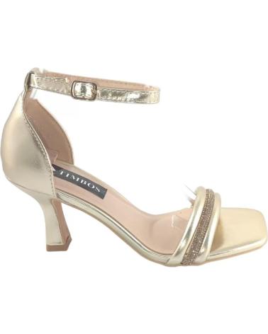 Woman Sandals TIMBOS ZAPATOS 127534 COLOR ORO MATERIAL METALIZADO SANDALIA TACON AMARILLO