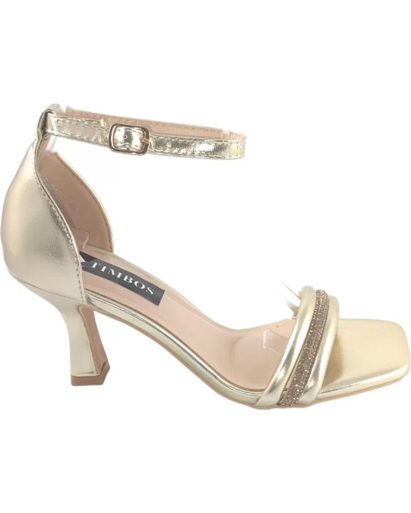 Woman Sandals TIMBOS ZAPATOS 127534 COLOR ORO MATERIAL METALIZADO SANDALIA TACON AMARILLO