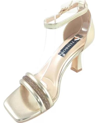 Woman Sandals TIMBOS ZAPATOS 127534 COLOR ORO MATERIAL METALIZADO SANDALIA TACON AMARILLO