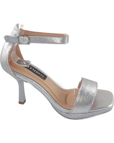 Woman Sandals TIMBOS ZAPATOS 127528 COLOR PLATA MATERIAL METALIZADO SANDALIA TACO PLATEADO