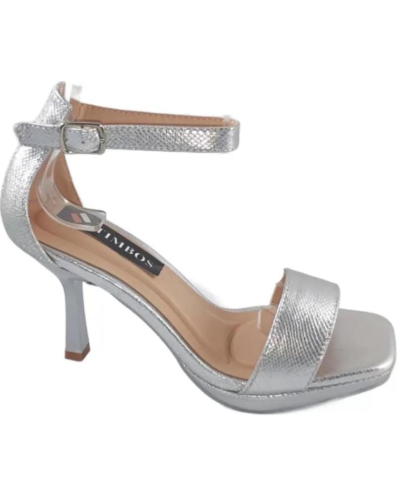 Sandales pour Femme TIMBOS ZAPATOS 127528 COLOR PLATA MATERIAL METALIZADO SANDALIA TACO PLATEADO