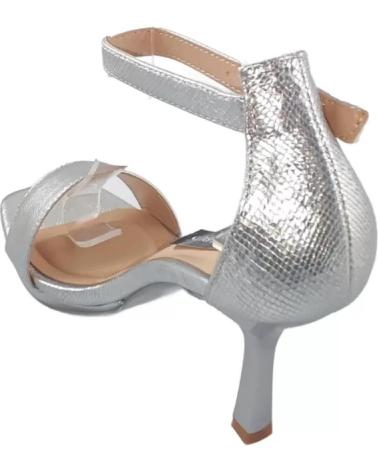 Sandales pour Femme TIMBOS ZAPATOS 127528 COLOR PLATA MATERIAL METALIZADO SANDALIA TACO PLATEADO