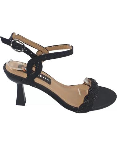 Woman Sandals TIMBOS ZAPATOS 127524 COLOR MATERIAL BRILLO SANDALIA TACON MU NEGRO