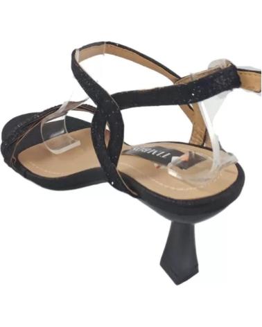 Sandales pour Femme TIMBOS ZAPATOS 127524 COLOR MATERIAL BRILLO SANDALIA TACON MU NEGRO