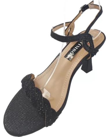 Sandales pour Femme TIMBOS ZAPATOS 127524 COLOR MATERIAL BRILLO SANDALIA TACON MU NEGRO