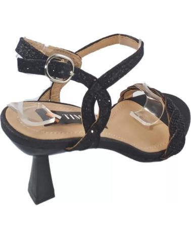 Sandales pour Femme TIMBOS ZAPATOS 127524 COLOR MATERIAL BRILLO SANDALIA TACON MU NEGRO