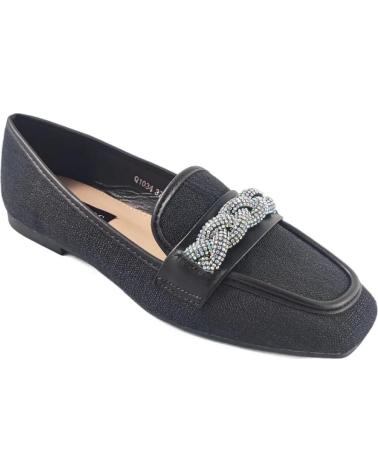 Mocasines de Mujer TIMBOS ZAPATOS 127493 COLOR MATERIAL TEXTIL MOCASIN PARA MUJE NEGRO