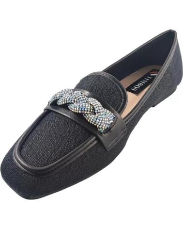 Mocasines de Mujer TIMBOS ZAPATOS 127493 COLOR MATERIAL TEXTIL MOCASIN PARA MUJE NEGRO