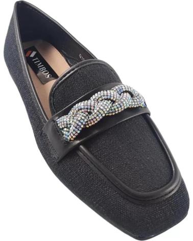 Mocasines de Mujer TIMBOS ZAPATOS 127493 COLOR MATERIAL TEXTIL MOCASIN PARA MUJE NEGRO