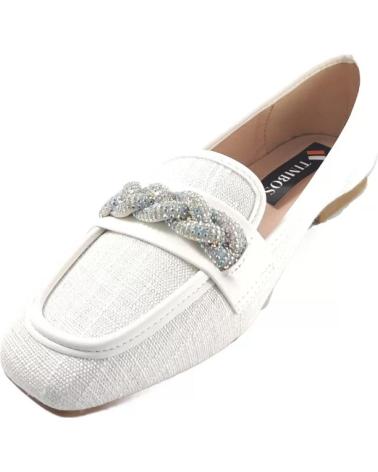 Mocasines de Mujer TIMBOS ZAPATOS 127492 COLOR MATERIAL TEXTIL MOCASIN PARA MUJ BLANCO