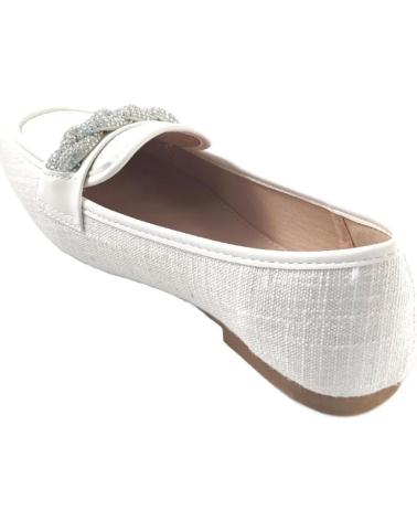 Mocasines de Mujer TIMBOS ZAPATOS 127492 COLOR MATERIAL TEXTIL MOCASIN PARA MUJ BLANCO