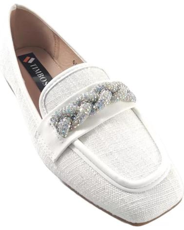 Mocasines de Mujer TIMBOS ZAPATOS 127492 COLOR MATERIAL TEXTIL MOCASIN PARA MUJ BLANCO