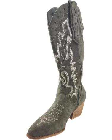 Boots für Damen TIMBOS BOTA TEJANA TACON ANCHO KAKI MUJER 126992 MARRóN