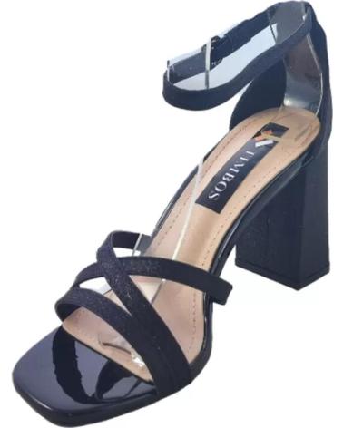 Sandales pour Femme TIMBOS ZAPATOS 126443 COLOR MATERIAL BRILLO SANDALIA MUJER FI NEGRO