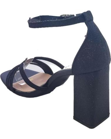 Sandales pour Femme TIMBOS ZAPATOS 126443 COLOR MATERIAL BRILLO SANDALIA MUJER FI NEGRO
