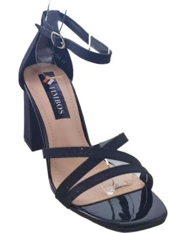 Sandales pour Femme TIMBOS ZAPATOS 126443 COLOR MATERIAL BRILLO SANDALIA MUJER FI NEGRO