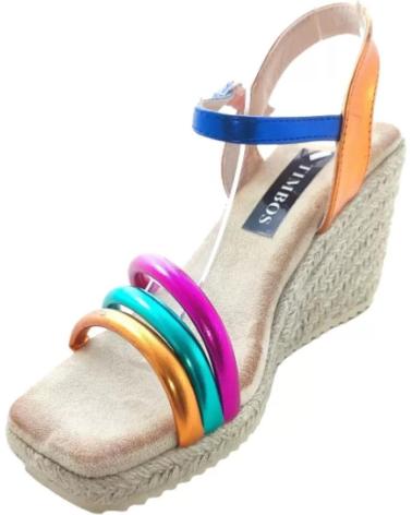 Woman Sandals TIMBOS SANDALIA CUNA ESPARTO MUJER MULTI 126205 NARANJA