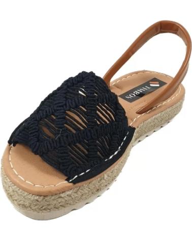 Sandali per Donna TIMBOS MENORQUINA SANDALIA ESPARTO DE MUJER 123558 NEGRO