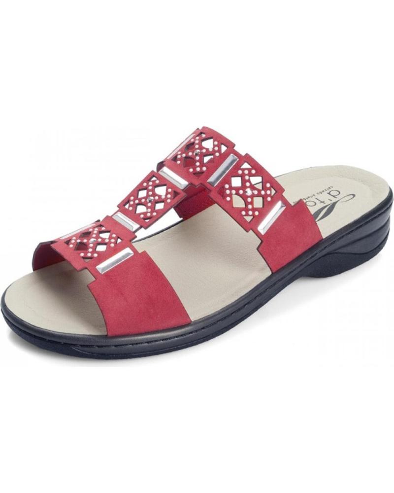 Zuecos de Mujer DTORRES IZAN SANDALIAS PLANTILLAS COMODAS TIPO ZUECO ROJO