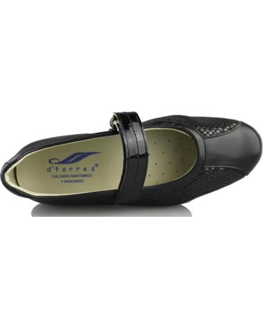 Bailarinas de Mujer DTORRES ZAPATOS LIEJA BAILARINA ANCHA COMODA NEGRO