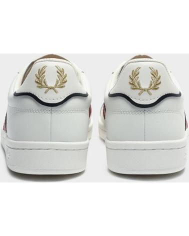 Deportivas de Hombre FRED PERRY B721 LEATHER SIDE PANEL PORCELAIN - 41 WHITE