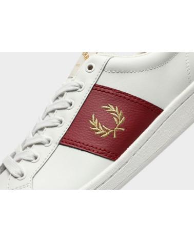 Deportivas de Hombre FRED PERRY B721 LEATHER SIDE PANEL PORCELAIN - 41 WHITE