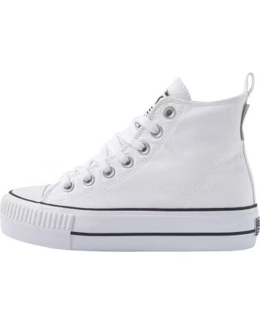 Sportschuhe für Damen  BOTIN DE LONA CON CORDONERAS Y PLATAFORMA BLANCO