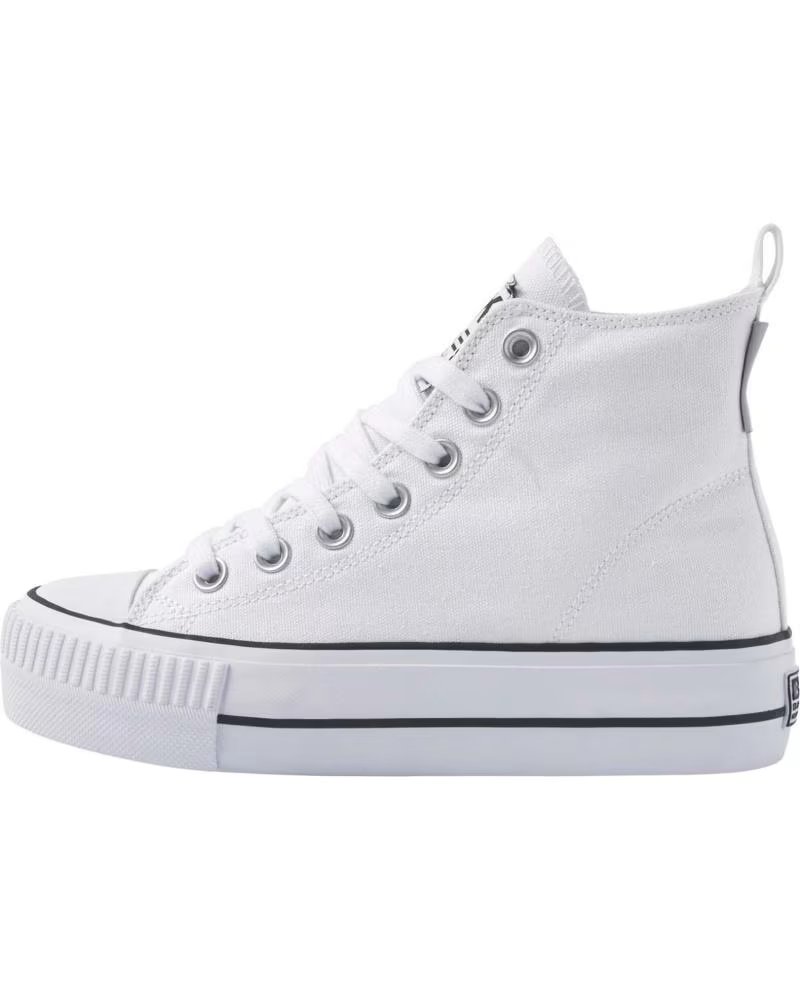 Sportschuhe für Damen  BOTIN DE LONA CON CORDONERAS Y PLATAFORMA BLANCO