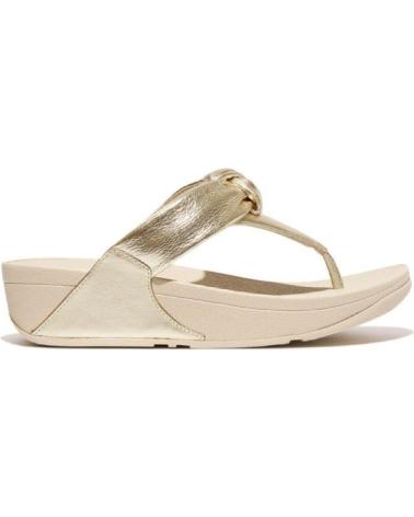 Chanclas de Mujer FITFLOP W LULU PADDED-KNOT METALLIC-LEATHER TOE- HN8 AMARILLO