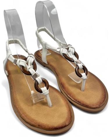 Sandalen für Damen TIMBOS SANDALIA ESCLAVA PLANA MUJER 130122 BLANCO