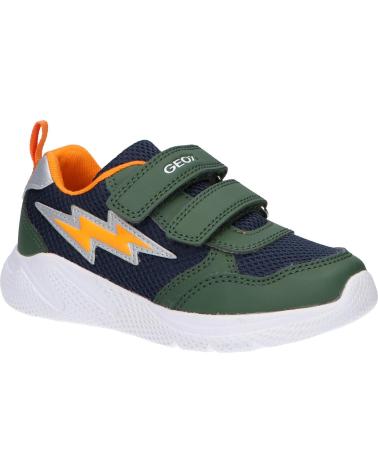 Sportif pour Garçon GEOX B254UA 01454 B SPRINTYE C3231 DK GREEN- ORANGE VERDE