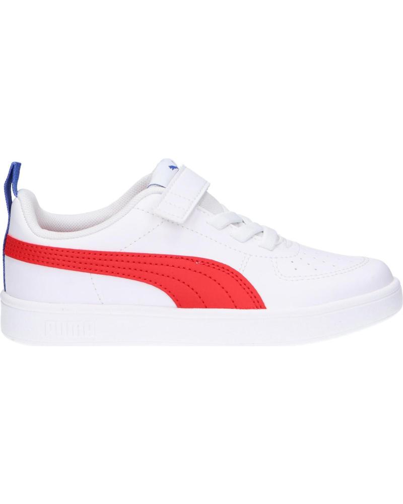 ZAPATILLAS PUMA RICKIE AC 385836-05 BLANCAS CON RAYA ROJA 05-WHITE-HIGHRISK