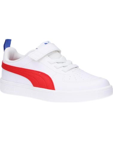 ZAPATILLAS PUMA RICKIE AC 385836-05 BLANCAS CON RAYA ROJA 05-WHITE-HIGHRISK