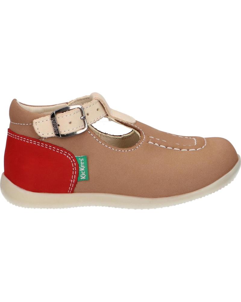 Sapatos de Menina e Menino KICKERS 621016-10 BONBEK-2 113 BEIGE ROUGE
